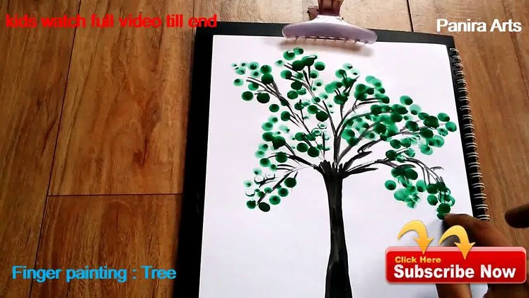 Finger painting || How to draw tree || water color painting || drawing for kids || by panira arts