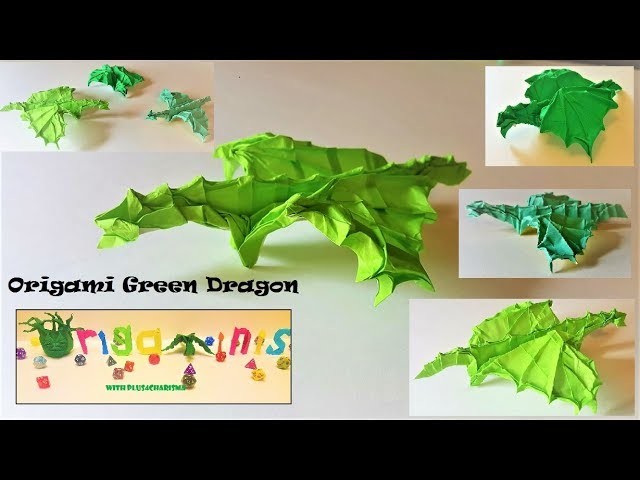 How to Fold a Green Dragon DnD Mini - Origami Green Dragon Tutorial