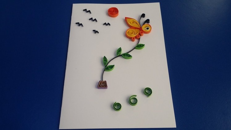 How to make 3d Greeting Quilling Card - DIY Paper Crafts - Birthday Gift Card Ideas # 68