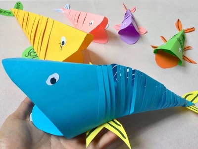 HOW TO MAKE A MOVING FISH | PAPER CUTTING ART FISH | DIY-PAPER KIDS