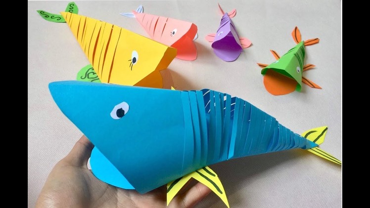 HOW TO MAKE A MOVING FISH | PAPER CUTTING ART FISH | DIY-PAPER KIDS
