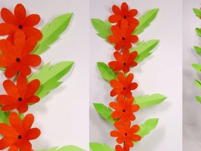 How to Make Beautiful Paper Stick Flower for Wall Decoration !! Jarine's Crafty Creation