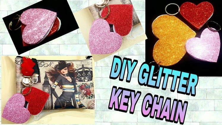 How To Make GLITTER Heart KeyChain BooK DIY #creativediaries
