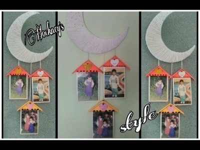 How to make moon with paper.photo frame.card Bord photo frame.wall decar.home decar.Hockney's style