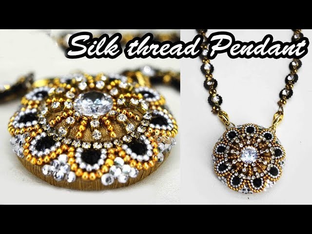 How to make silk thread pendant for mangalsutra | DIY