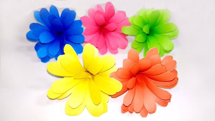 How to Make Small Simple Making Flower with Color Paper | Jarine's Crafty Creation