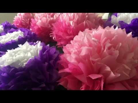 MULTI COLOR POM POM FLOWERS| Tissue paper flowers