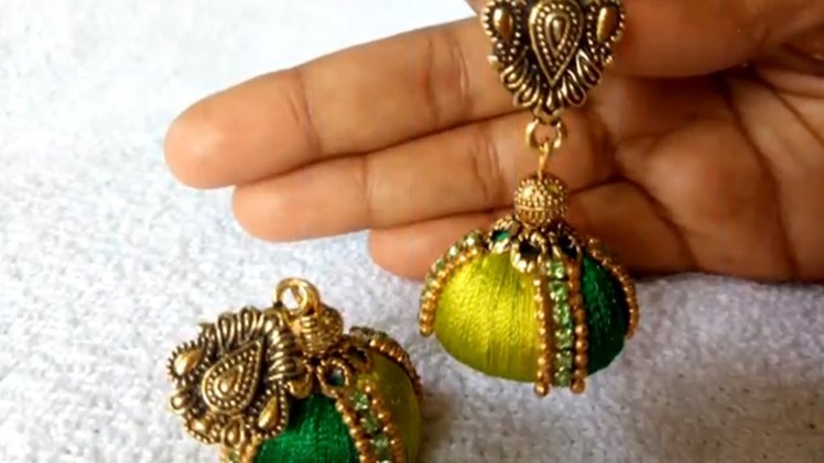 Silk Thread Jhumka.रेशम धागे बालियां.How to Make Silk Thread Earrings