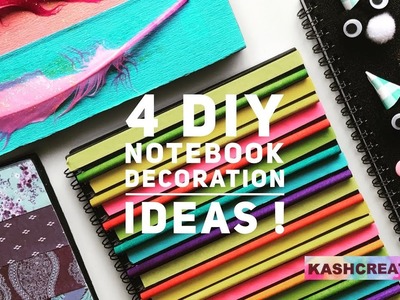 4 Easy DIY Notebook Decoration Ideas | DIY Notebook Cover Ideas | Back to School Supplies