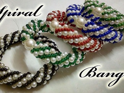 #58 How to Make Pearl Beaded Spiral Bangle || Diy || Jewellery Making