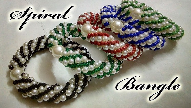 #58 How to Make Pearl Beaded Spiral Bangle || Diy || Jewellery Making