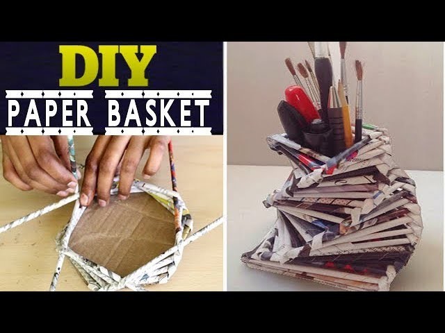 Best way to make Paper Basket || Best Out of Waste IDeas || Recycled crafts 2017