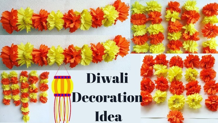 Diwali Decoration Ideas At Home | Decoration For Diwali Ideas | Crepe Paper Decoration