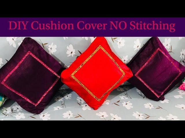 Diwali DIY 2017 | How to make Cushion Cover No Stitch | Home Decor Makeover | Reuse old Curtains