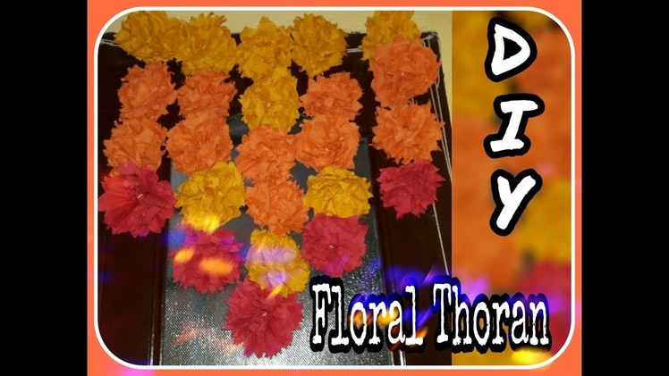 Diwali & Navarathiri decoration DIY floral thoran | Paper flower festival decoration