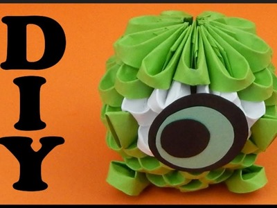 DIY 3D Origami Halloween | Süßes grünes Papier Monster falten | Cute paper monster | deco