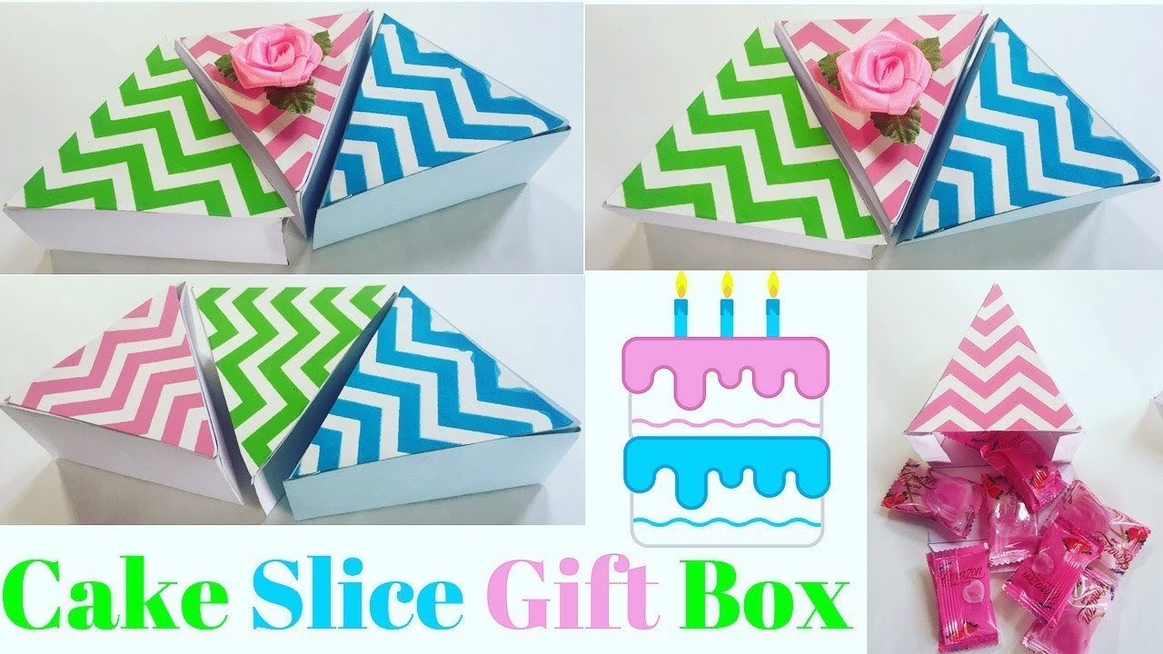 DIY Cake Slice Box | Chocolate Box Handmade |  How to make a paper cake slice