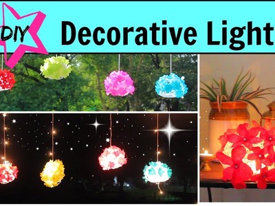 DIY Christmas Lights. Lantern Decoration Ideas using Paper and Yarn.