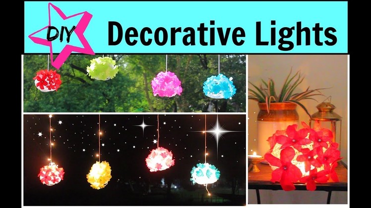 DIY Christmas Lights. Lantern Decoration Ideas using Paper and Yarn.