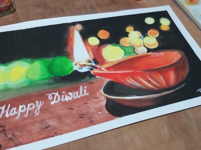 DIY Diwali Greetings Card Drawing ideas | How to paint Diwali Greetings | Happy Diwali 2017