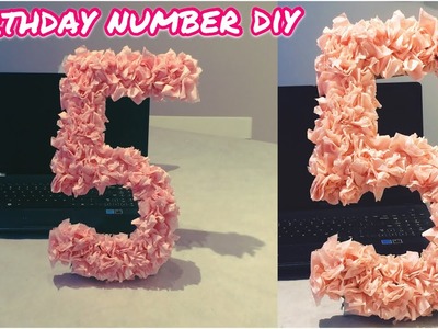 DIY Easy Big birthday number ???????????? using tissue paper and cardboard.cereal box | B’day Decorations