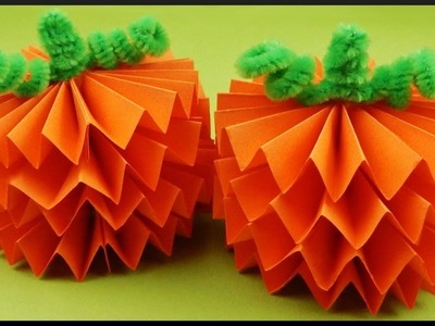 DIY Halloween Party | Papier Kürbis Deko | Paper pumpkin decoration | papercraft
