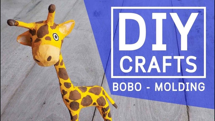 DIY How to make a paper mache giraffe clown cartoon - crafts step by step