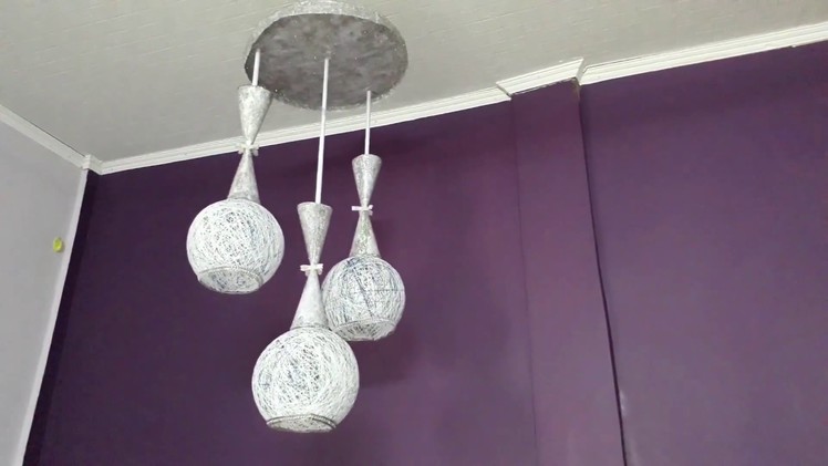 DIY Living Room Decoration Idea | How to Make a Home Made Wrapped Balloon Lamp