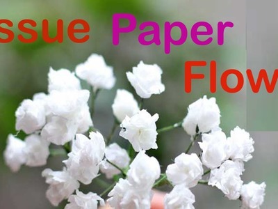 DIY Paper baby breath flower from tissue paper।Simple and Realistic।Tissue Paper flower।।