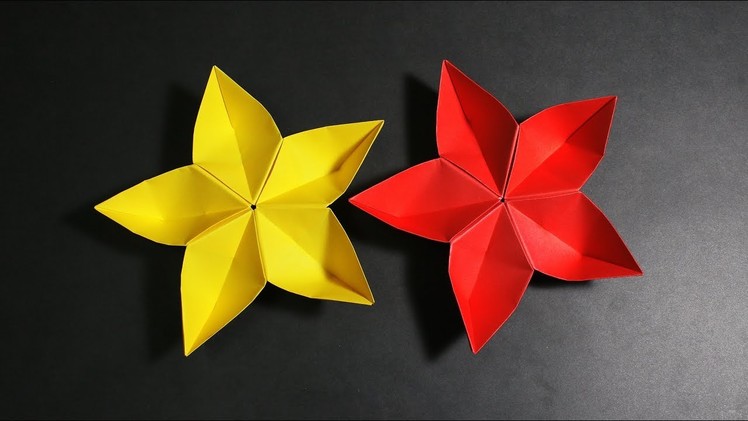 Diy! Paper Flower! How to Make 5 Petal Origami Flower at Home