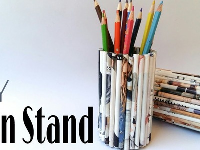DIY:Pen Stand.Magazine Paper Rolls.How To Make penstand