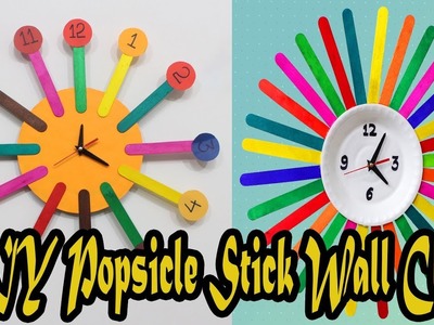 DIY Popsicle Sticks Clock compilation by 3 Minute Crafts |How to Make wall clock for kids room decor