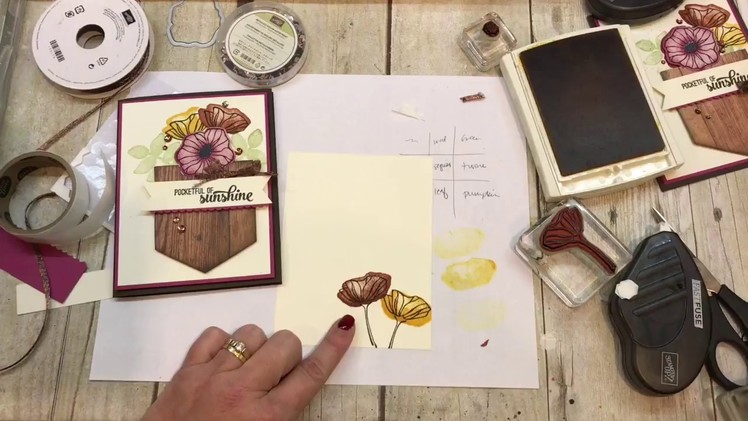 How to create a fun Pocket of Fall Flowers card