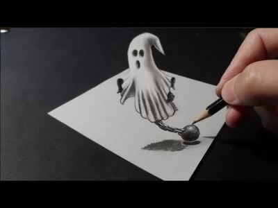 How to Draw 3D Ghost | drawing lessons  | draw 3d art on paper step by step