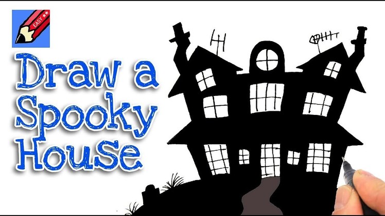 How to draw a Halloween House  step by step Real Easy