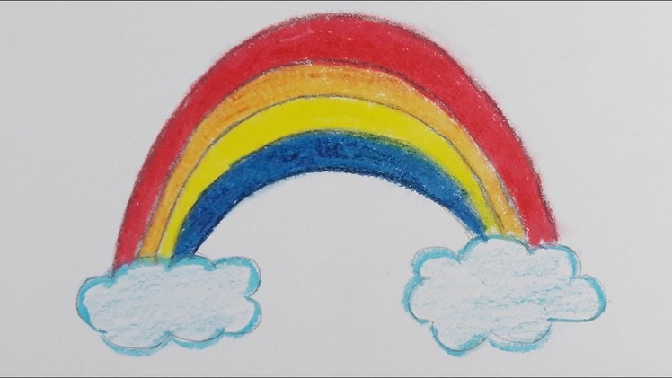 How To Draw A Rainbow, Easy, Step By Step | Coloring Page of Rainbow Raining | Avro Drawing School