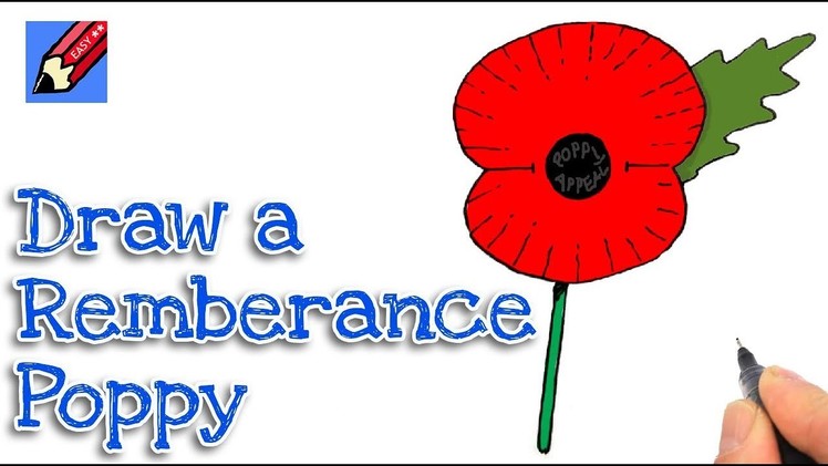How to draw a Remembrance Poppy Real Easy - Step by Step