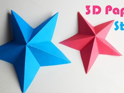 How to make a 3D paper star - Easy origami stars for beginners making - DIY Paper Crafts