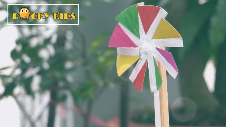 How to make a cheap pinwheel – Use paper and popsicle stick