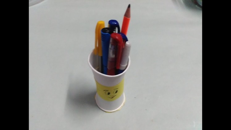 How to make a paper cups pencil holder || paper cups pencil holder
