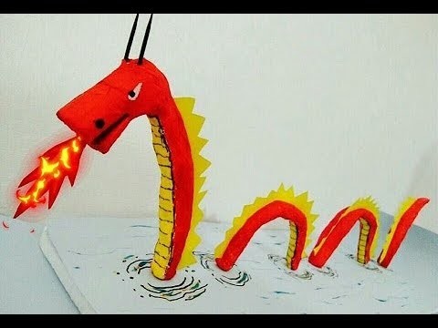 How to make a paper dragon. School project for kids