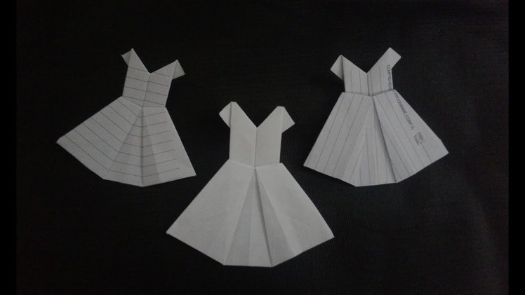How to make a paper dress for little doll (Origami Dress)