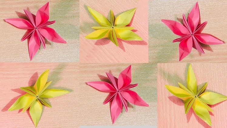 How to make a paper flowers.How to Make Origami Flower with Color Paper