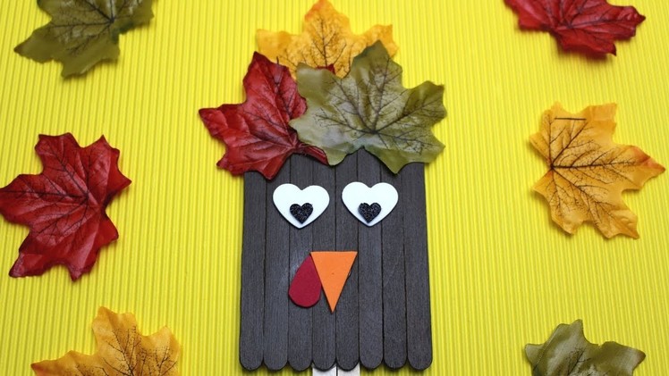 How to Make a Popsicle Stick Turkey | Fall Crafts For Kids