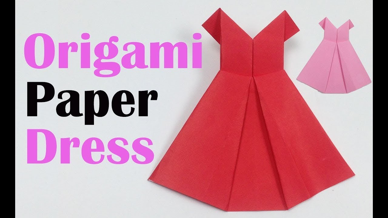 How to Make a Pretty Origami Paper Dress ????, Origami Paper Folding ...