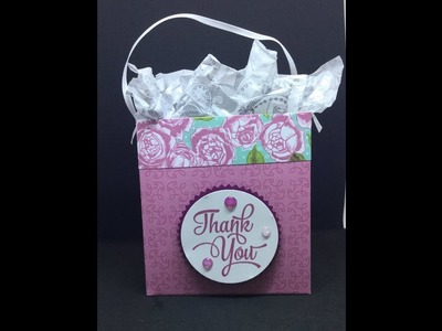 How to make a Small gift bag using Petal Garden DSP from Stampin' Up