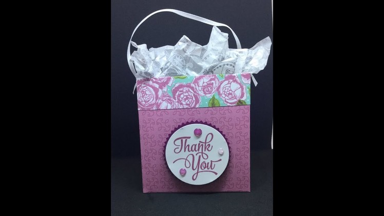 How to make a Small gift bag using Petal Garden DSP from Stampin' Up