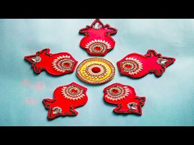 How to make Acrylic-Foam Matka Rangoli at Home || Diwali Home Decor ||Foam crafts ||