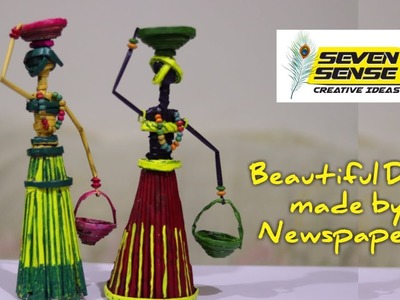 How to make Beautiful doll from newspaper? A doll make your home beautiful?