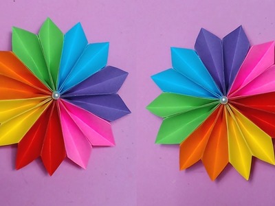 How to Make Easy Flower with Color Paper | Making Paper Flowers Step by Step | DIY-Paper Crafts
